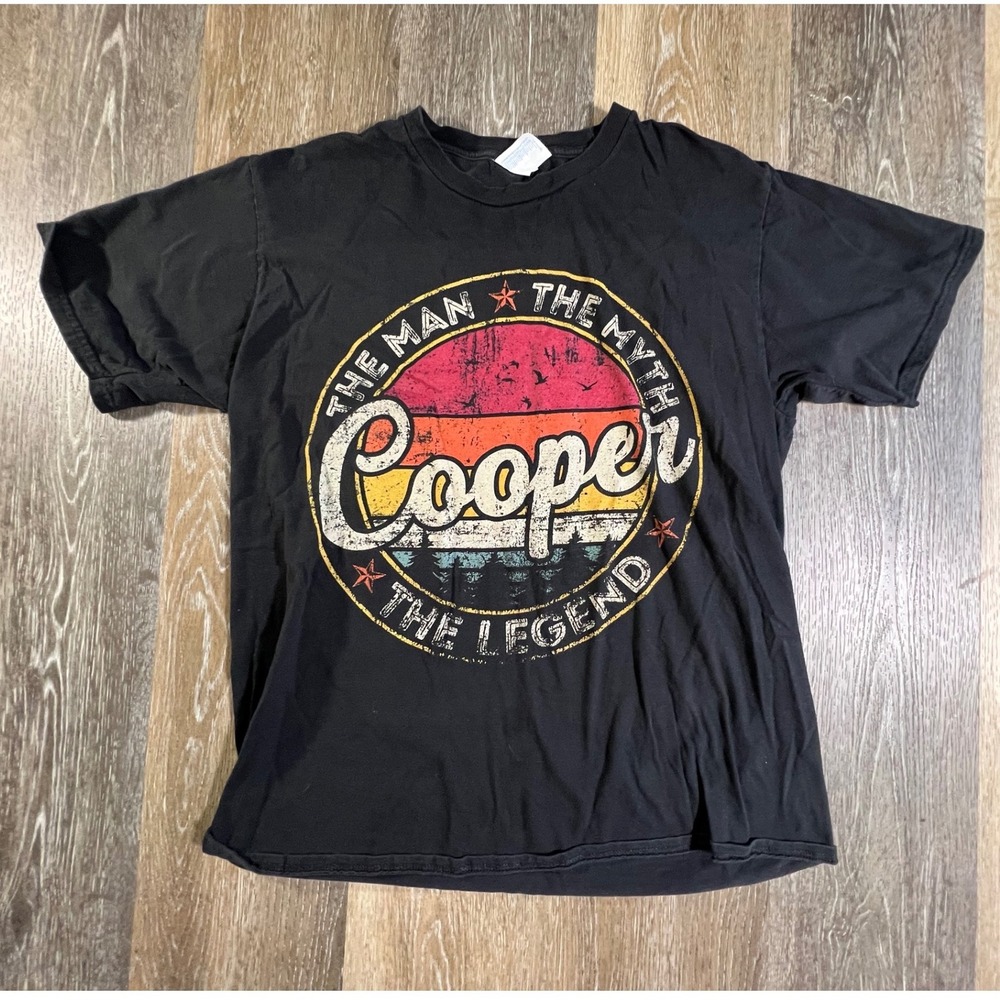 Port & Company Graphic Tee Mens L Black Cooper The Man The Myth The Legend Shirt